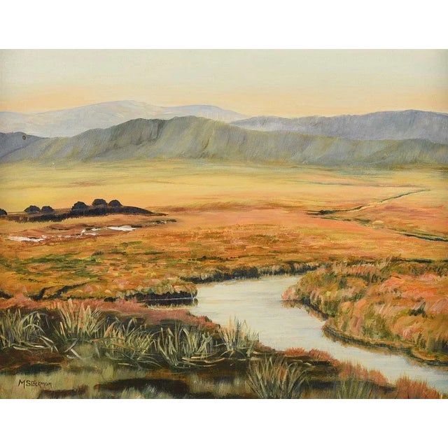 Vintage Original Oil of the Galway Bogland Landscape in Ireland by Northern Irish Artist, 1995 Circa For Sale - Image 4 of 5