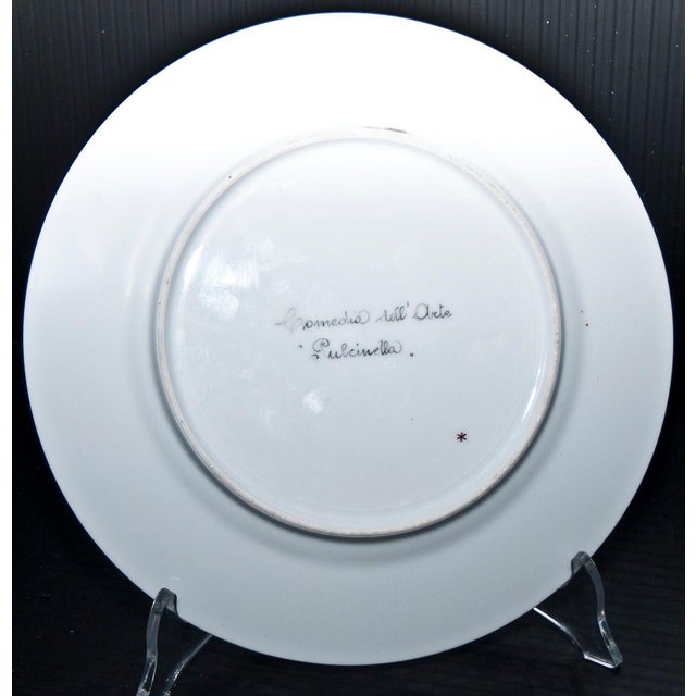 Antique Porcelain Pulcinella Plate For Sale - Image 3 of 5