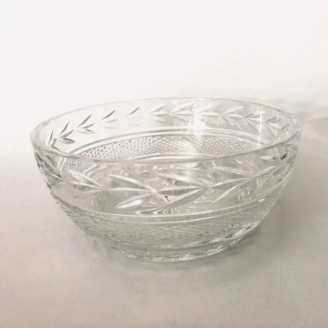 Vintage Cut Crystal Large Center Bowl For Sale - Image 4 of 4
