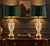 Emerald Mid 20th Century Coordinated Trio of Yugoslavian Crystal Lamps With Emerald Velvet Shades - Set of 3 For Sale - Image 8 of 11