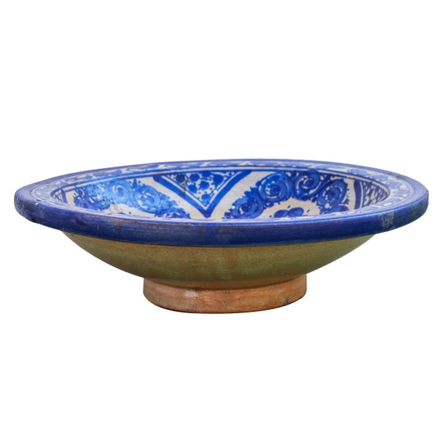 Early 20th Century Early 20th Century Blue Moorish-Patterned Ceramic Plate For Sale - Image 5 of 7