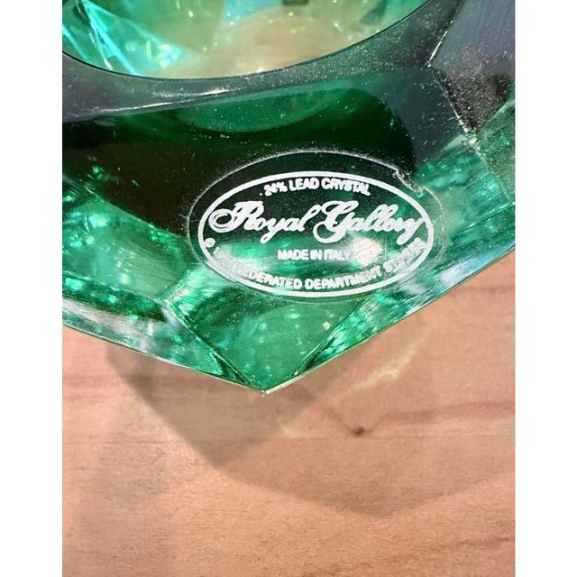 Italian 1970s Italian Royal Gallery Green Glass Bowl For Sale - Image 3 of 4