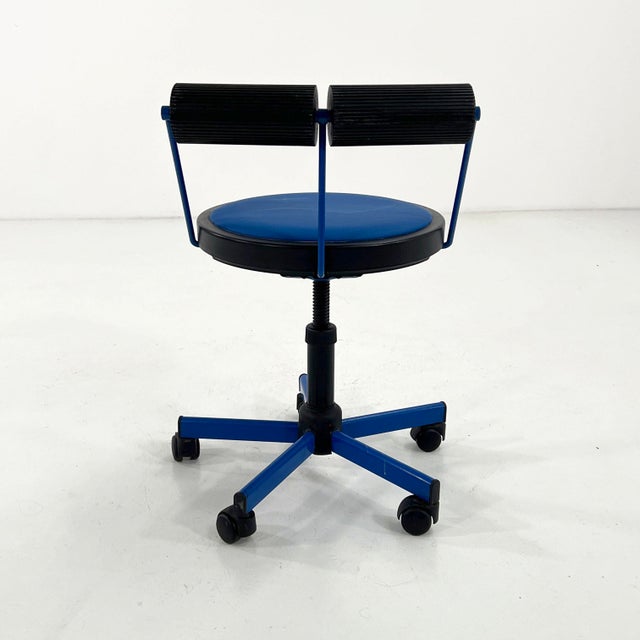 1980s Adjustable Blue Desk Chair from Bieffeplast, 1980s For Sale - Image 5 of 11