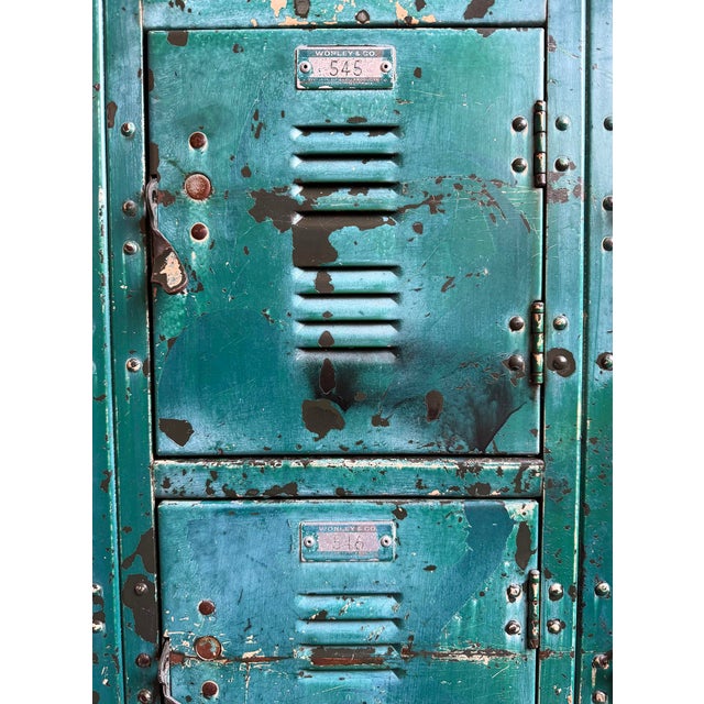 Vintage Industrial Iron Locker Storage Cabinet For Sale In Los Angeles - Image 6 of 6
