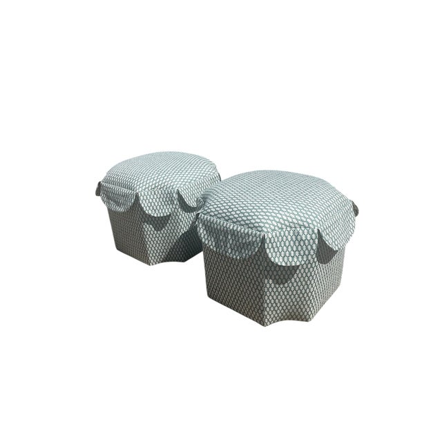 Pair of Custom-Made Ottomans on casters, everything is new