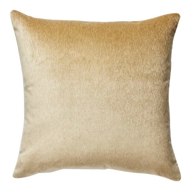 The House of Scalamandré Bay Velvet Outdoor Pillow, Sand For Sale