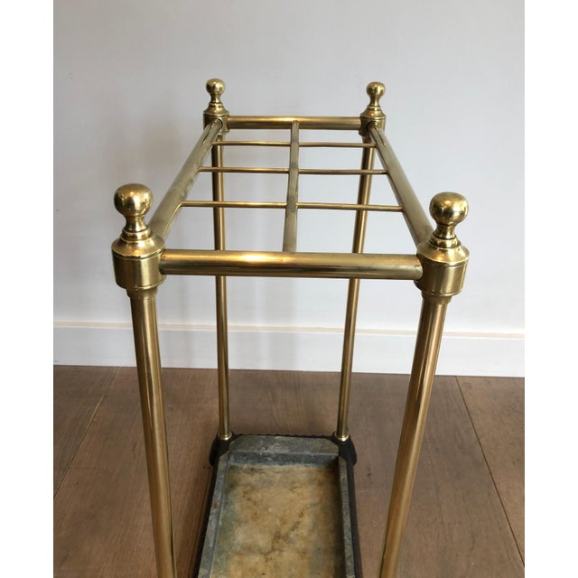 Rectangular Umbrella Stand in Brass and Cast Iron. French Work. Circa 1900 For Sale - Image 11 of 12
