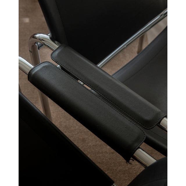 Vintage Bauhaus Klinte Lounge Chairs in Chrome and Leather by Tord Björklund for Ikea, 1980s, Set of 2 For Sale - Image 11 of 18