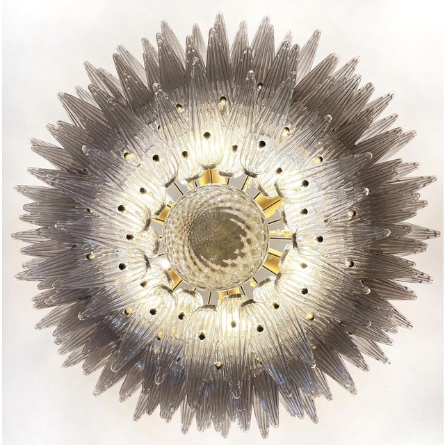 Glass Palmette Ceiling Light with 163 Smoked Glasses, 1980s For Sale - Image 7 of 18