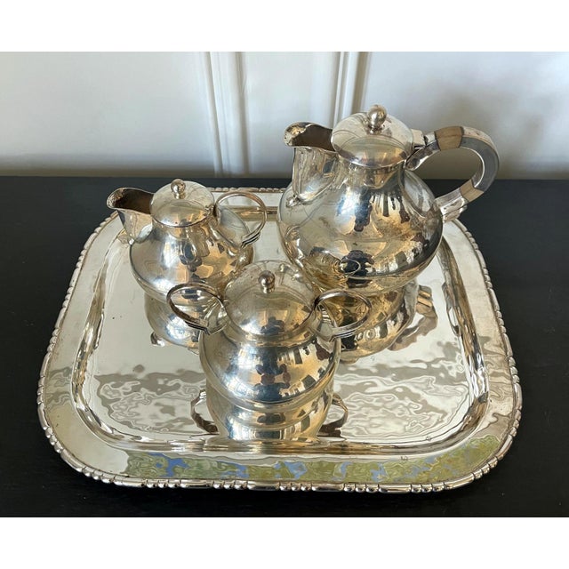 Mexican Modernistic Sterling Silver Tea Coffee Set by Hector Aguilar For Sale - Image 13 of 18
