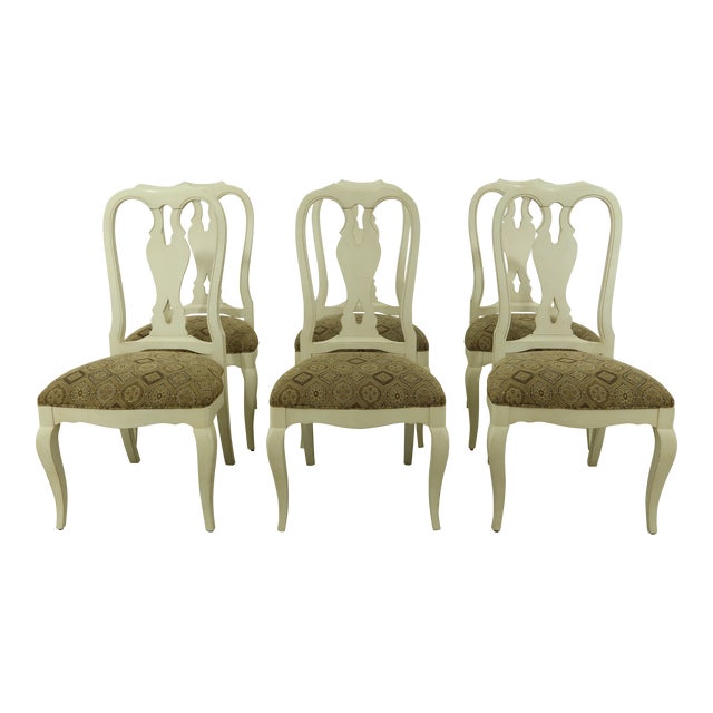 Set of 6 Ethan Allen White Painted Dining Room Chairs Chairish