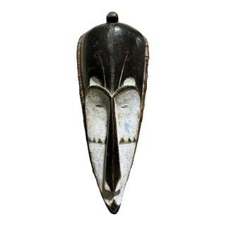 Vintage Large Fang Mask Elongated Face Gabon African Mask 29" H For Sale
