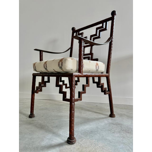 Metal Industrial Steel Ziggurat Lounge Armchair / Lounge Chair, Artisan Made, Welded For Sale - Image 7 of 15