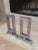Silver Minimalist Modern Rectangular Metal Andirons - a Pair For Sale - Image 8 of 11