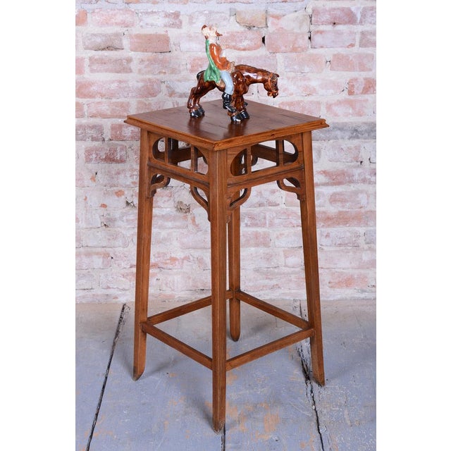 Art Nouveau Pedestal in Walnut, 1900s For Sale - Image 14 of 15