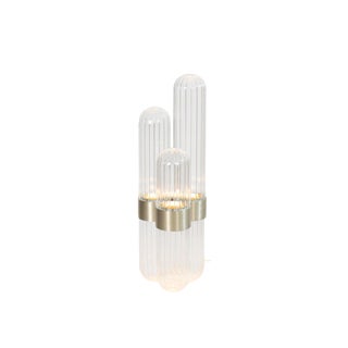 Small Cactus Floor Lamp in Transparent with Brass Centrepiece by Mickael Koska for Pulpo For Sale