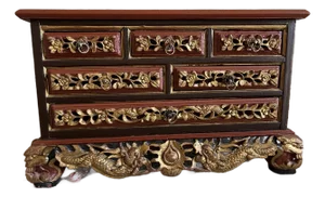Antique Chinese Gilded Jewelry Box
