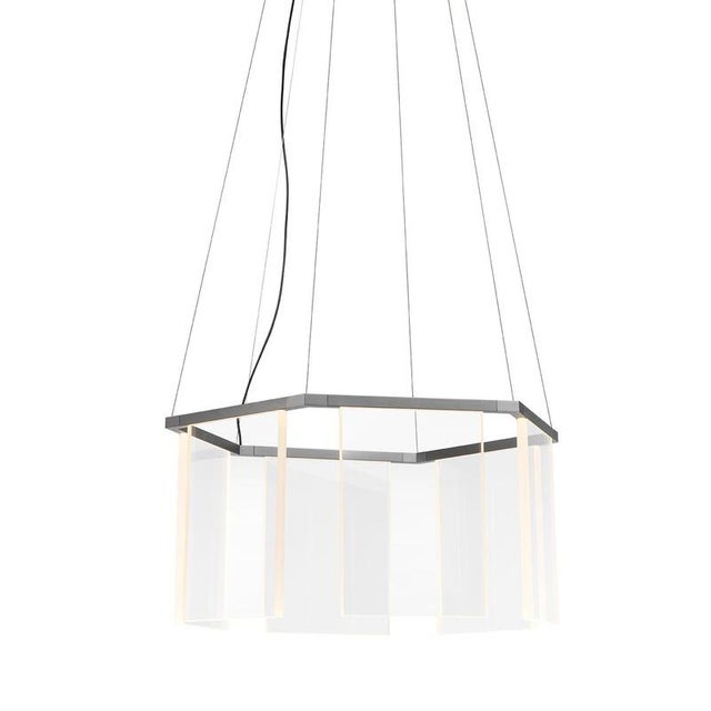 Contemporary Dash Hex Chrome Metal and Glass Chandelier by Johanna Grawunder For Sale - Image 3 of 5