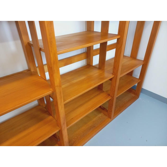 1970s Large Modular Bookcase with Pine Shelves, 1970s, Set of 6 For Sale - Image 5 of 18