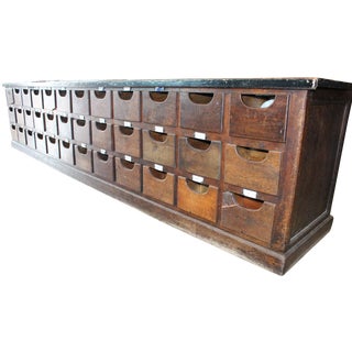 Vintage Oak Wood 72 Drawer 2 Sided Cabinet France For Sale