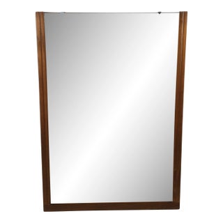 Mid Century Modern Tall Rectangular Wall Mirror With Unique Vinyl Printed Decal on Glass For Sale