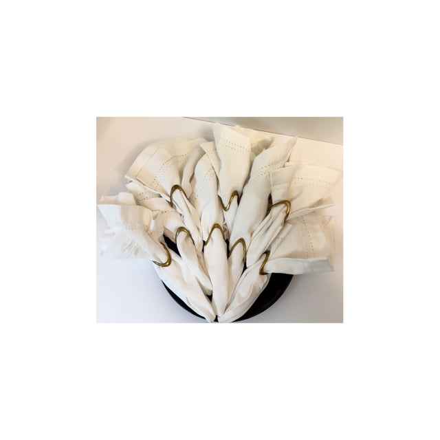 Metal Vintage Sculptural Brass Napkin Rings, Set of 8 For Sale - Image 7 of 7