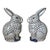 Vintage MCM Herend-Style Fishnet Bunny Rabbit Figurines -Set of 2 For Sale