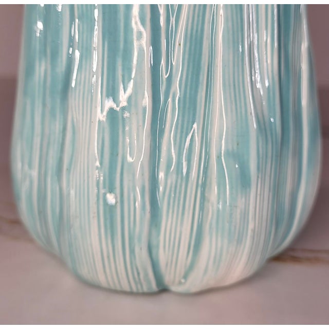 Late 19th Century Majolica Turquoise Celery Vase For Sale - Image 10 of 11