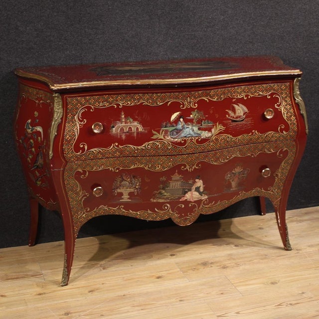 French Lacquered and Gilded Chinoiserie Commode, 1960 For Sale - Image 13 of 13