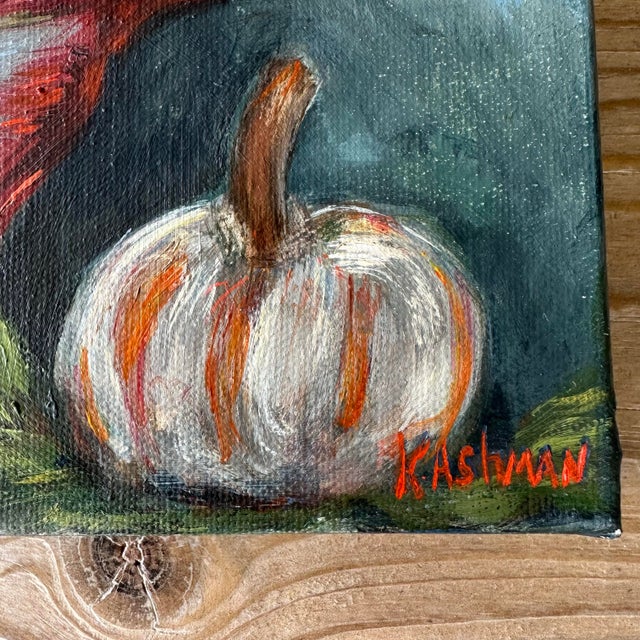 Chinosierie Tureen Painting With Autumn Roses, Sunflowers and Pumpkins, Thankful & Blessed by Artist Kristin Ashman For Sale - Image 10 of 12
