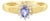 Tanzanite Diamond Halo Ring .61cttw 14k Yellow Gold, Size 7 For Sale