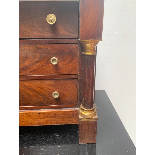 Wood Late 19th Century Miniature French Empire Marble Top Commode For Sale - Image 7 of 10