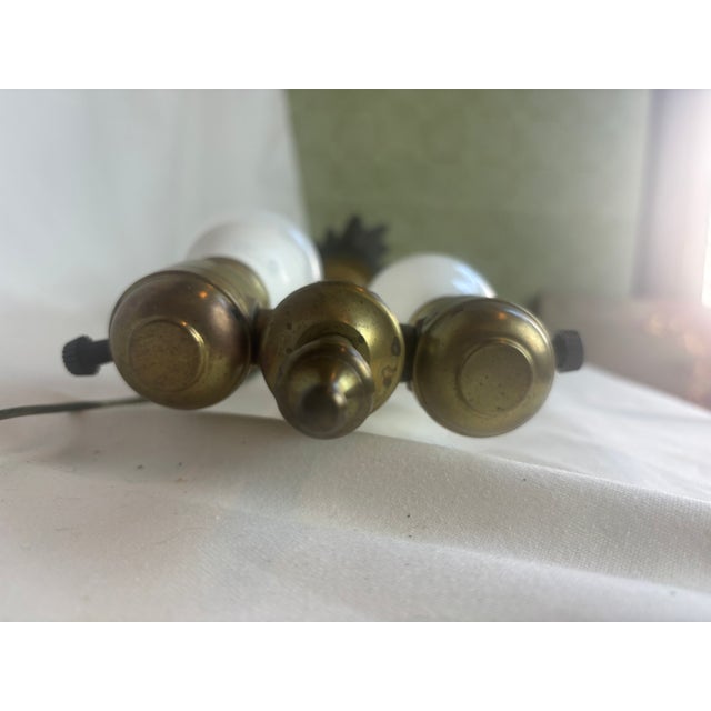 Metal Antique Cast Metal Lamp For Sale - Image 7 of 8