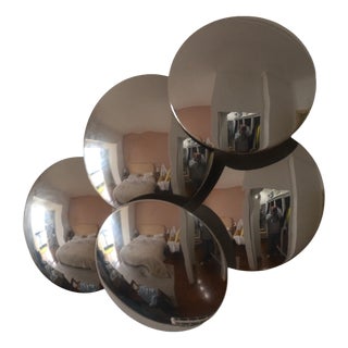 Large Chrome Model 340/5 5-Disc Wall Sconce from Reggiani, Italy, 1970s For Sale