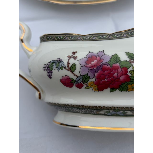 Vintage Paragon "Tree of Kashmir" Bone China Gravy Boat & Underplate Set For Sale - Image 11 of 11