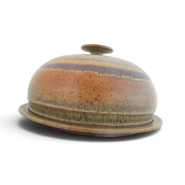 American Wally Schwab Large Cake Dome Dessert Serving Dish W/Lid Pacific Nw Pottery For Sale - Image 3 of 17
