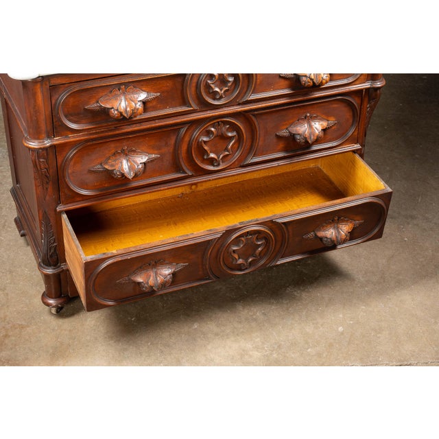 Antique American Victorian Walnut Marble-Top Dresser With Mirror For Sale - Image 18 of 18