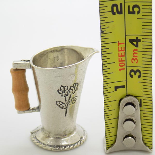 Vintage Italian Handmade Genuine Silver Pitcher Figurine Dollhouse Miniature, Made in Arezzo (Ar, Tuscany, Italy) For Sale - Image 11 of 11