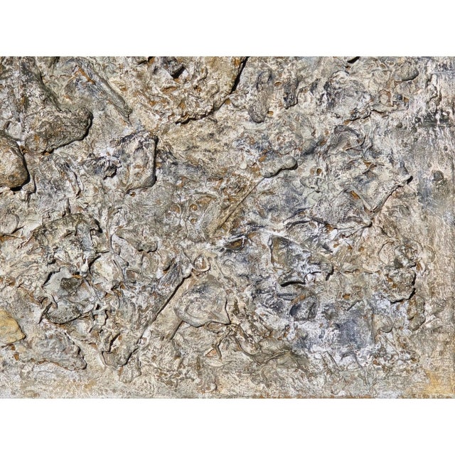 Textile Original Abstract High Relief Neutral Palette Landscape Oil Painting For Sale - Image 7 of 10