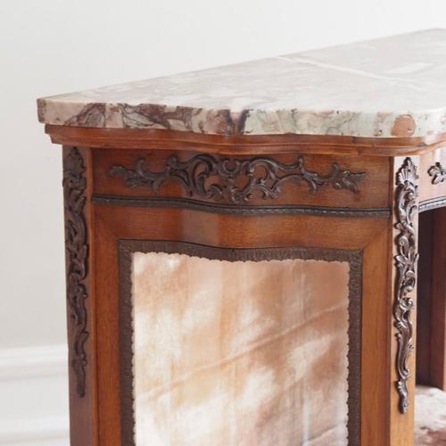 Tall Louis XV Style Display Cabinet with Marble Top, France, 1900s For Sale - Image 3 of 18