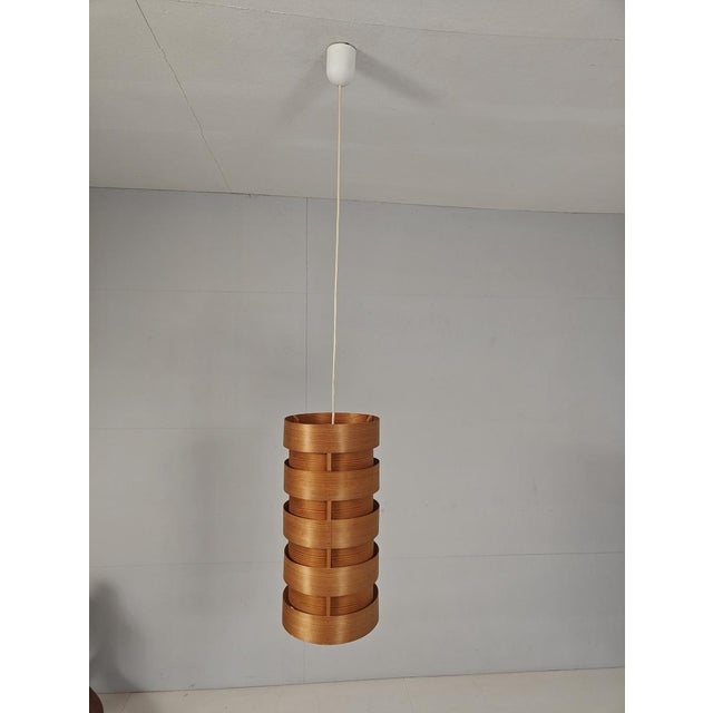Mid-Century Modern Pine Veneer Pendant Light by Hans-Agne Jakobsson, 1960s For Sale - Image 10 of 12