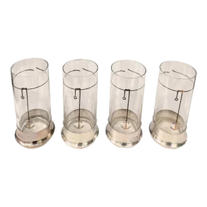 Vintage Gucci Highball Glassware with Silverplate Bases - Set of 4