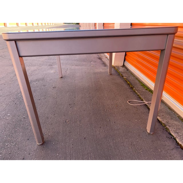 Mid-Century Modern Vintage Mid-Century Modern Steelcase Metal Writing Desk For Sale - Image 3 of 11