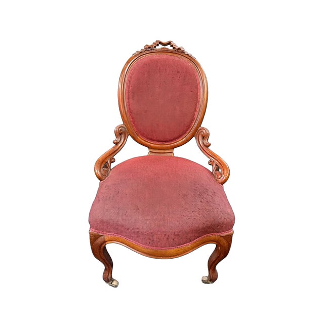 19th Century Napoleon III Chairs with Oval Medallion Backs, 1860s, Set of 2 For Sale - Image 5 of 6