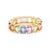 8.31 Ct Cushion Cut Multi Sapphire 18k Gold Eternity Band Ring 7 For Sale - Image 4 of 14