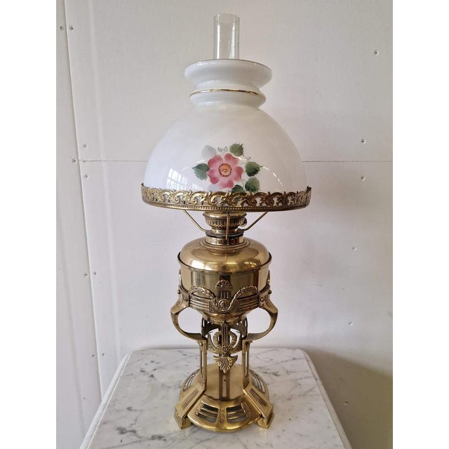 Kerosene Brass Lamp, France For Sale - Image 5 of 5
