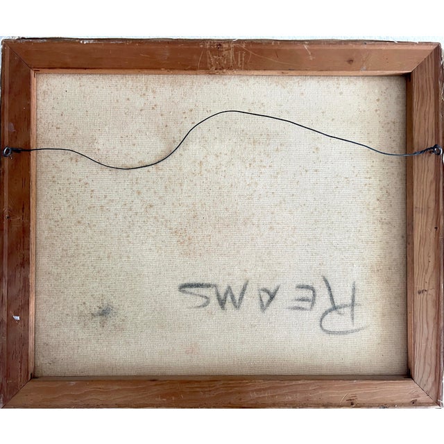 The Red Boat House, Fishing Boats, New England Harbor Painting, Unframed by Reams For Sale - Image 9 of 9