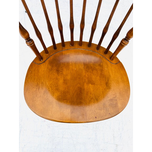 Wood Vintage Ethan Allen Spindle Back Maple Dining Chair For Sale - Image 7 of 7