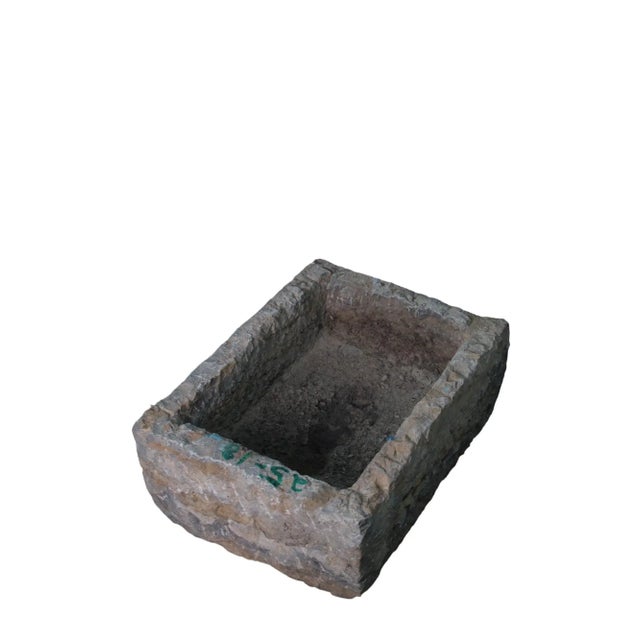 Chinese 20" Inch Long Hand Chiseled Stone Trough 24-18 For Sale - Image 3 of 6
