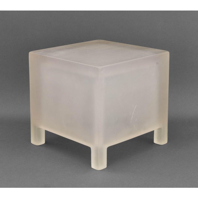 Plastic Modern Frosted Resin Low Side Table For Sale - Image 7 of 8